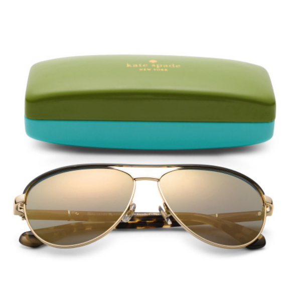 kate spade Accessories - NWT KATE SPADE Aviator Gold tortoise Sunglasses